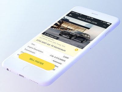 Car Selling App clean interface ios iphone mobile shop ui ux