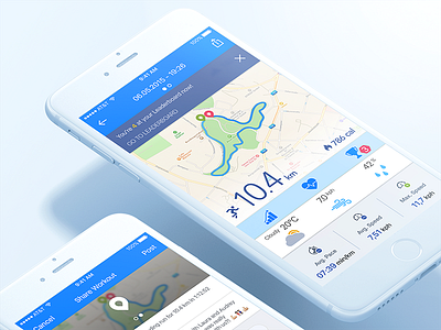 Running App Concept Close-up app clean fitness interface iphone mobile running ui ux