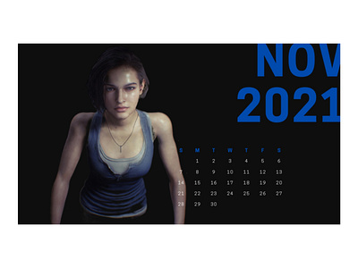 Resident Evil calendar design gaming illustration jill pcmr resident evil