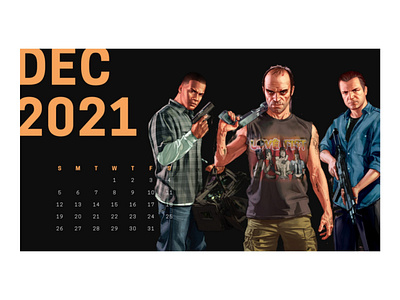 GTA V calendar design gaming gta5 illustration pcmr