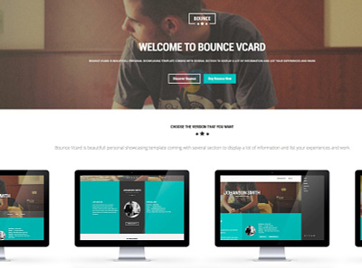 BOUNCE - Responsive One Page V card Template Free Download back backup backupgraphic freewebsite ui website websitetemplate