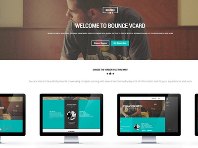 BOUNCE - Responsive One Page V card Template Free Download