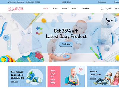 Jadusona - eCommerce Baby Shop Bootstrap4 Template USA Free Down