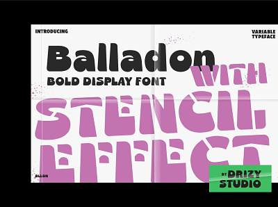 Balladon Display Font back backup backupgaphic balladon branding chand design display drizy font handpicked playfulfont popular stencilfont typeface