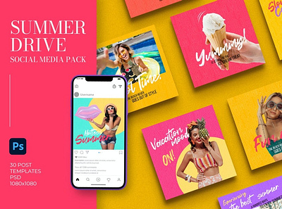 Summer Drive Instagram back backup backupgraphic branding brignt chand green insta instagram leaves ocean orange palm pineapple post posts red sea vivid vocation