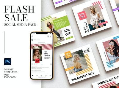 Flash Sale Instagram ad announcement back backup backupgraphic banner branding chand flash insta instagram marketing percentage post posts promo promotion sale shop store