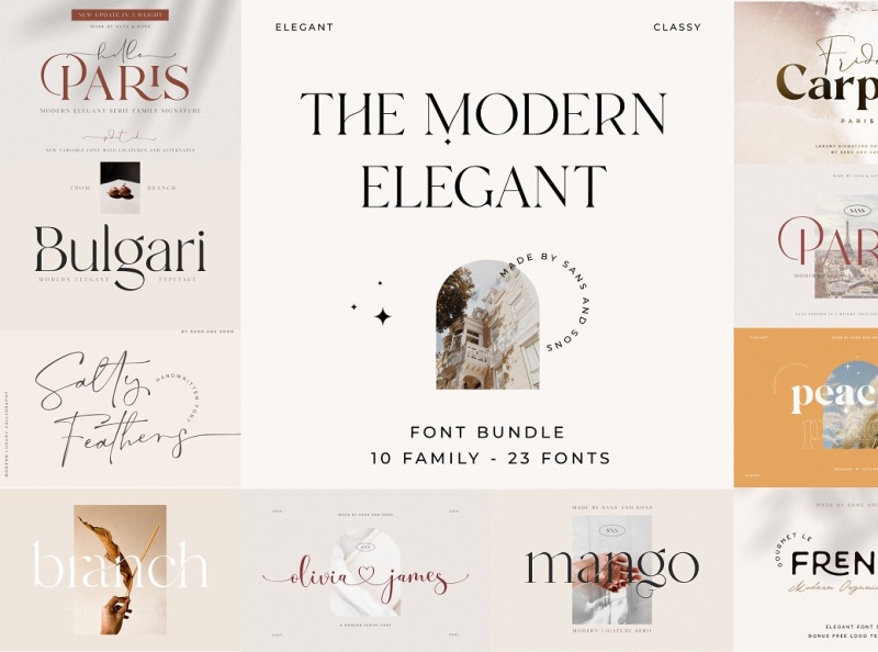 Modern Elegant Font Bundle By Back Up Graphic On Dribbble