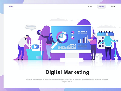 Digital Marketing Flat Concept