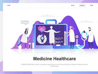 Medicine and Healthcare Flat Concept