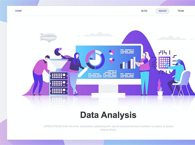 Data Analysis Flat Concept analysis backupgraphic chand character concept dashboard data design flat illustration landing page people template vector website wireframe