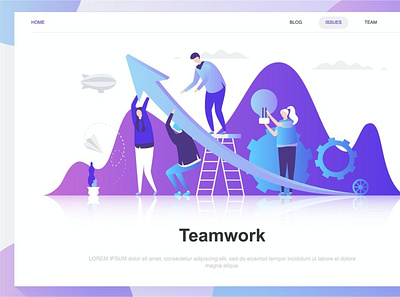 Teamwork Flat Concept back backup backupgraphic branding chand character concept dashboard design flat illustration landing leadership page people teamwork template vector website wireframe