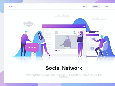 Social Network Flat Concept back backupgraphic bakupgraphic branding chand character concept dashboard design flat illustration landing network page people social template vector website wireframe