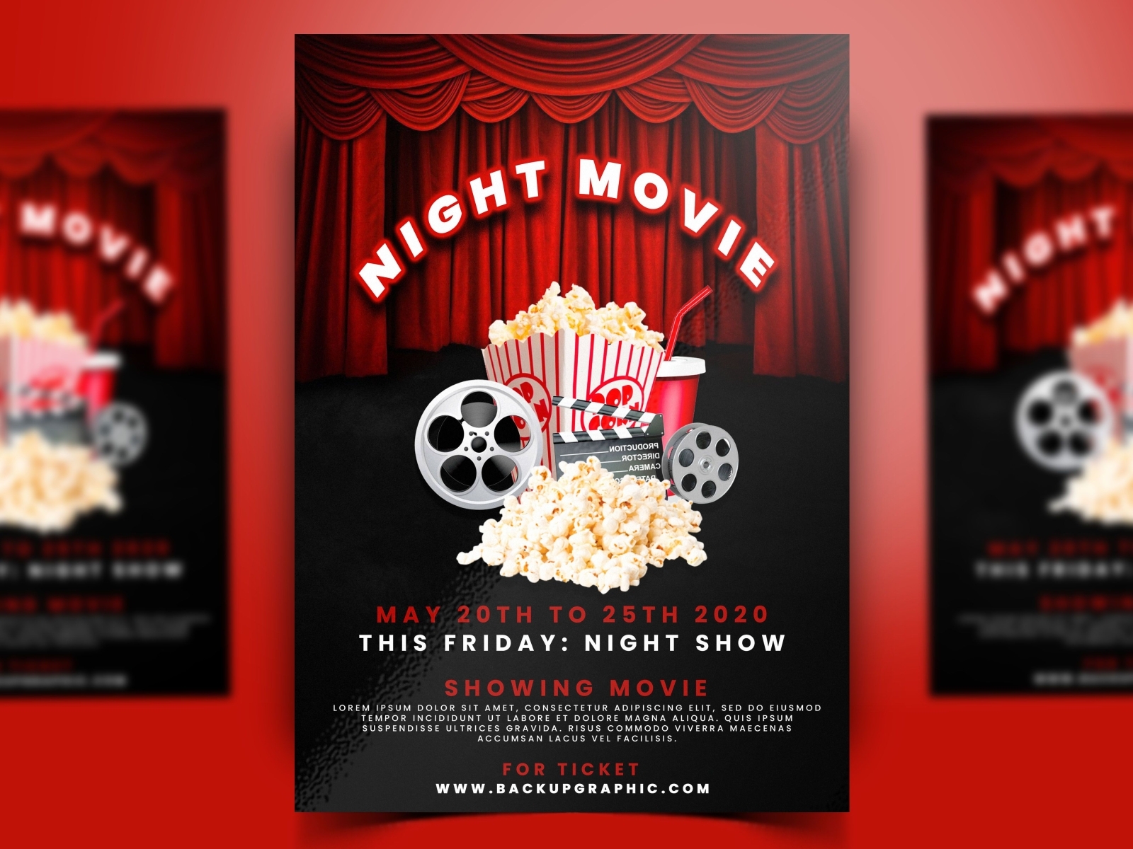 Movie Night Poster Design Free Download by Back Up Graphic on Dribbble