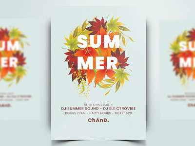 Summer Flyer Design PSD