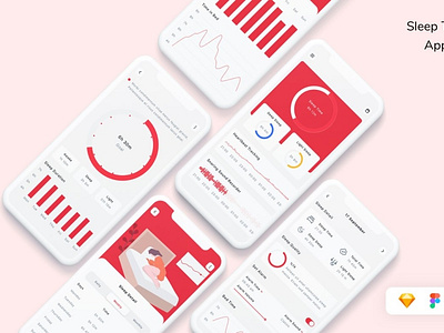 Sleep Tracker App UI Kit app back backup backupgraphic branding chand chart design health healthysleep mobileapp psdtemplate sleep sleeptime sleeptracker templatepsd tracker webpsd webpsdstore webpsdtemplate