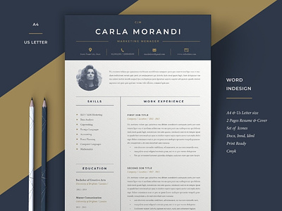 Minimal Resume Template Carla 2 page a4 resume clean resume cover letter creative resume creative vc cv cv template minimal resume modern resume professional resume resume resume design resume for word resume template resume word teacher resume us letter resume word cv word resume