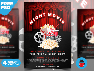 Movie Night Poster Design Free Download by Back Up Graphic on Dribbble