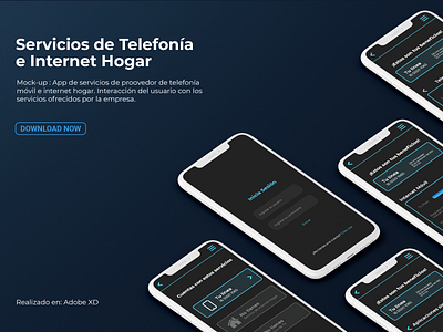 App Servicios Móviles aplication mockup ui ux uxui design