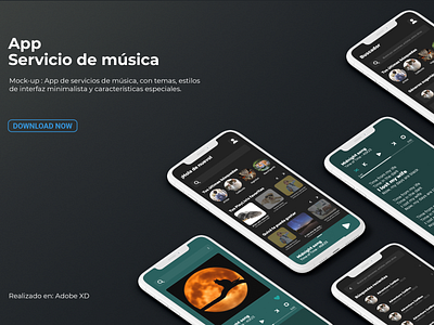 Mockup App Servicio de Música design interface ui ux