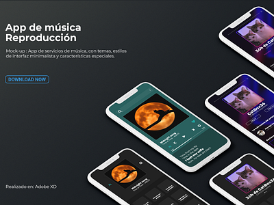 Mockup App de Música: Reproducción aplication design interface ui ux