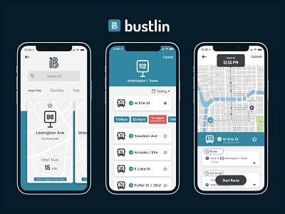 bustlin - transit app design mobile app transit app ui ux