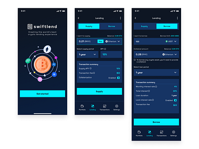 Swiftlend product design ui ux web3