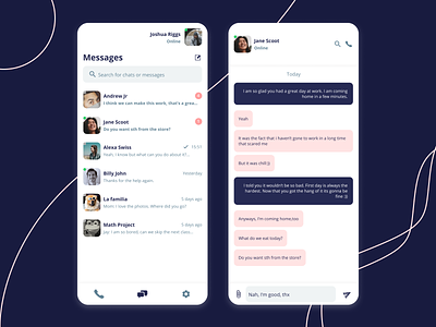 Direct Messaging App app call dailyui group illustration message mobile seen texts