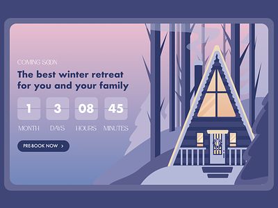 Countdown Timer booking countdown dailyui hotel illustration nature resort spa timer travel ui web winter