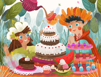 Feast in the Flower Kingdom character design childrens book childrens book illustration childrens illustration coverart coverartwork creative cute illustration illustration illustrator