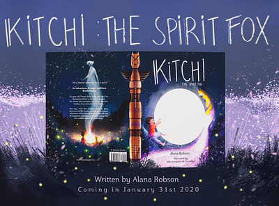 Kitchi: The Spirit Fox Book Cover Mock Up book cover book cover mockup book illustration book mockup character design childrens book childrens book illustration childrens illustration coverart coverartwork design mockup