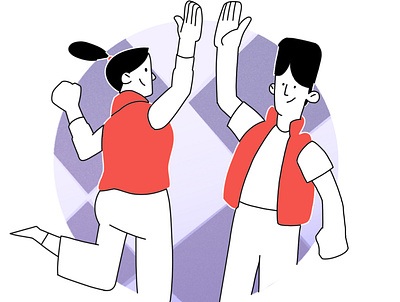 Community 2d community design hand clap hand drawn help high five illustration illustration system illustrator
