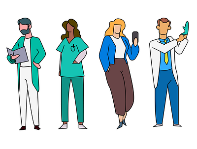 Medical characters 2d characters design doctor hand drawn hospital illustration illustration system illustrator medical