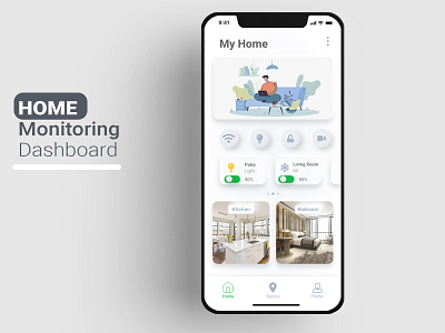 Home Monitoring Dashboard adobexd app appdesign dailyui dailyui021 dailyuichallenge design homemonitoringdashboard lookandfeel mobileapp mobileappdesign ui ui design ux uxdesign
