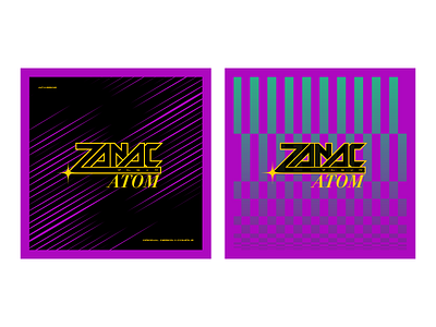 Zanac Atom design logo typography vaporwave vector