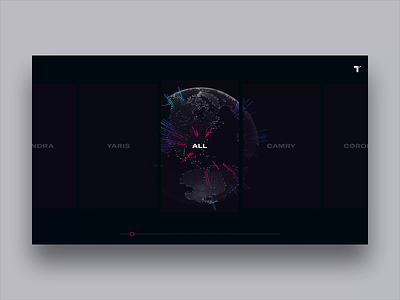 Toyota Experience Center + GlobeKit [Concept] 3d art direction automobile cinema 4d creative direction dashboard design display globe interface layout rally interactive typography ui ux