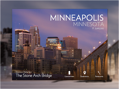 Location Card card location minneapolis minnesota ui web design