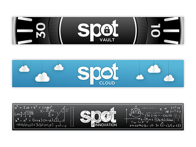 Banner Variations by Project banner chalkboard cloud clouds email header innovation lock sharepoint spot vault