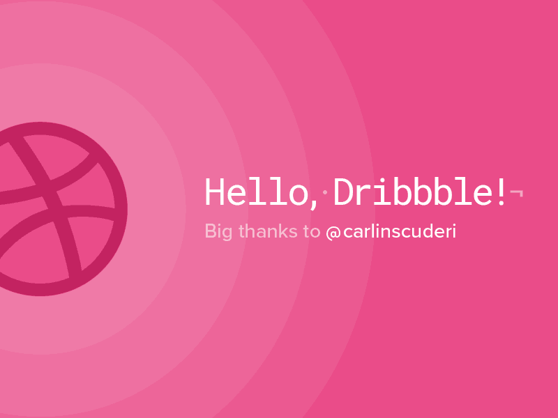 Hello, Dribbble! after effects animation debut first shot flat hello dribbble material motion pulse thanks