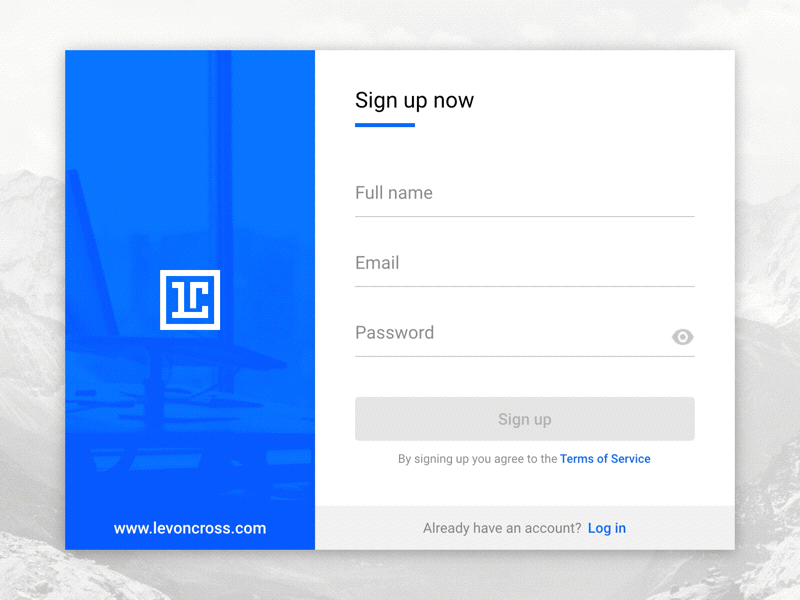 Daily UI #001 - Sign up 001 account animation buttons daly ui form fields material sign up