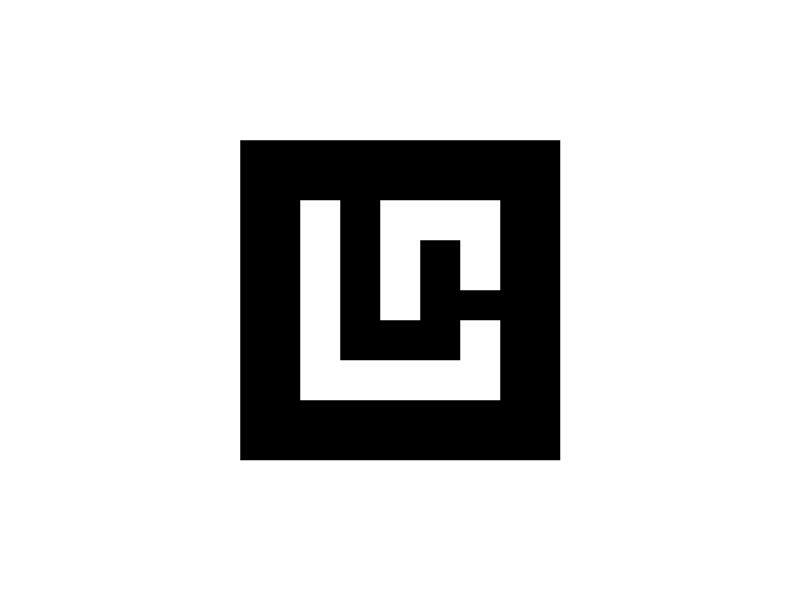 Simplified personal brand - Animated animated initial lc letter logo name square
