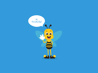 Little Bee bee characters illustrations vectors
