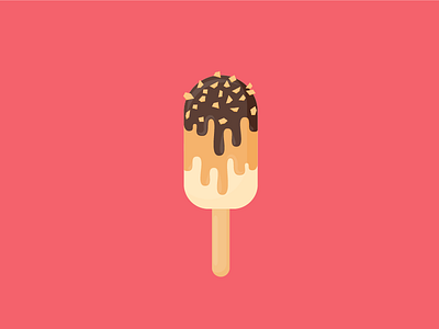 Chocolate, caramel and nuts Ice Cream caramel chocolate cream ice icon illustration nuts