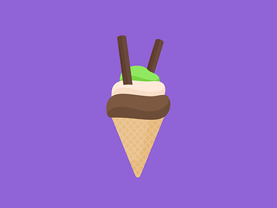 Mint Vanilla Chocolate Ice Cream chocolate cream ice icon illustration mint vanilla