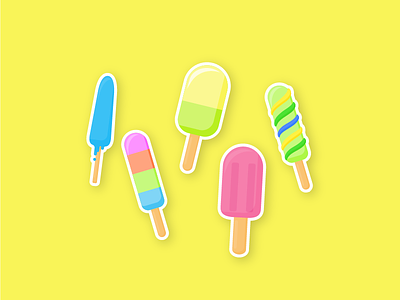 Ice cream stickers colours cream design flat ice icon icons illustration illustrator summer