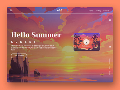 Landing Page Summer Time design figma illustrator indonesia landingpage photoshop ui uiux vector website