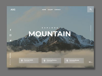 Landing Page Mountain design figma icon illustrator indonesia landingpage photoshop ui uiux vector web website