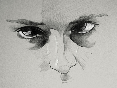 '13 Sketchbook Week #14.1 drawing eyes face pencil sketch sketchbook