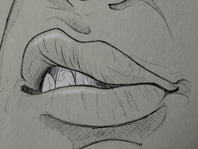 '13 Sketchbook Week #6.1 lips moleskine mouth pencil sketch sketchbook teeth