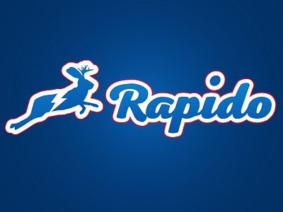 Rapido Logo baseball jackalope lightning script