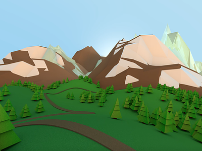 Mountain Drive drive low poly mountains road trees